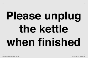 Please unplug the kettle when finished